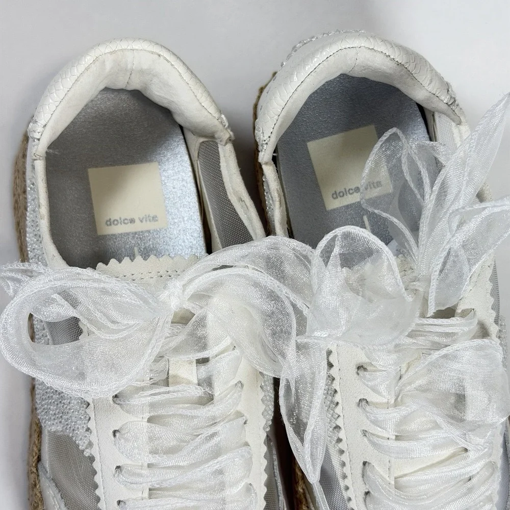 New Dolce Vita Size-9.5 Womens Notice Espadrille Sneaker in White‎ Mesh